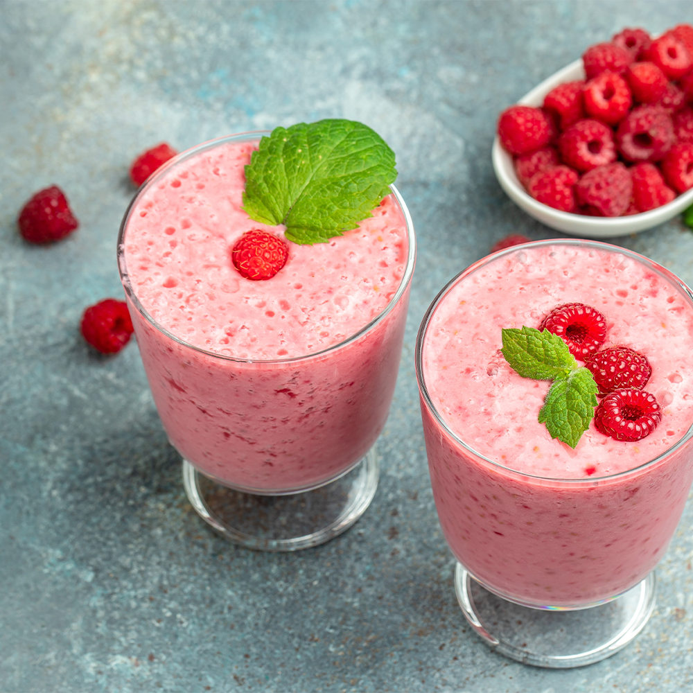 Rezept für einen gesunden Himbeer-Hafer-Smoothie
