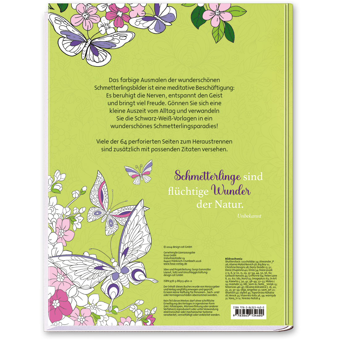 Das bezaubernde Schmetterlinge-Malbuch mit Poesie