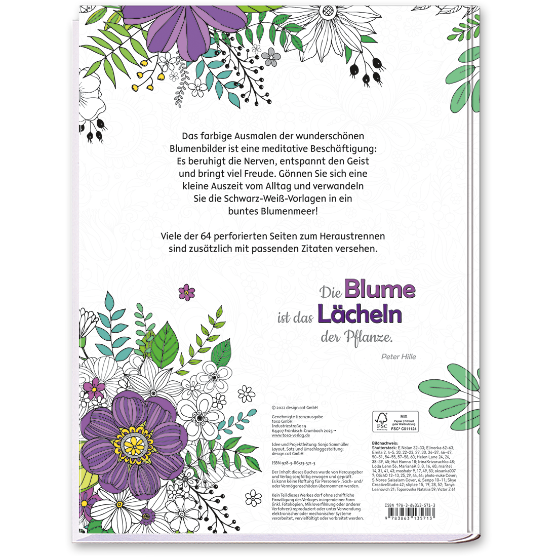 Das bezaubernde Blumen-Malbuch mit Poesie