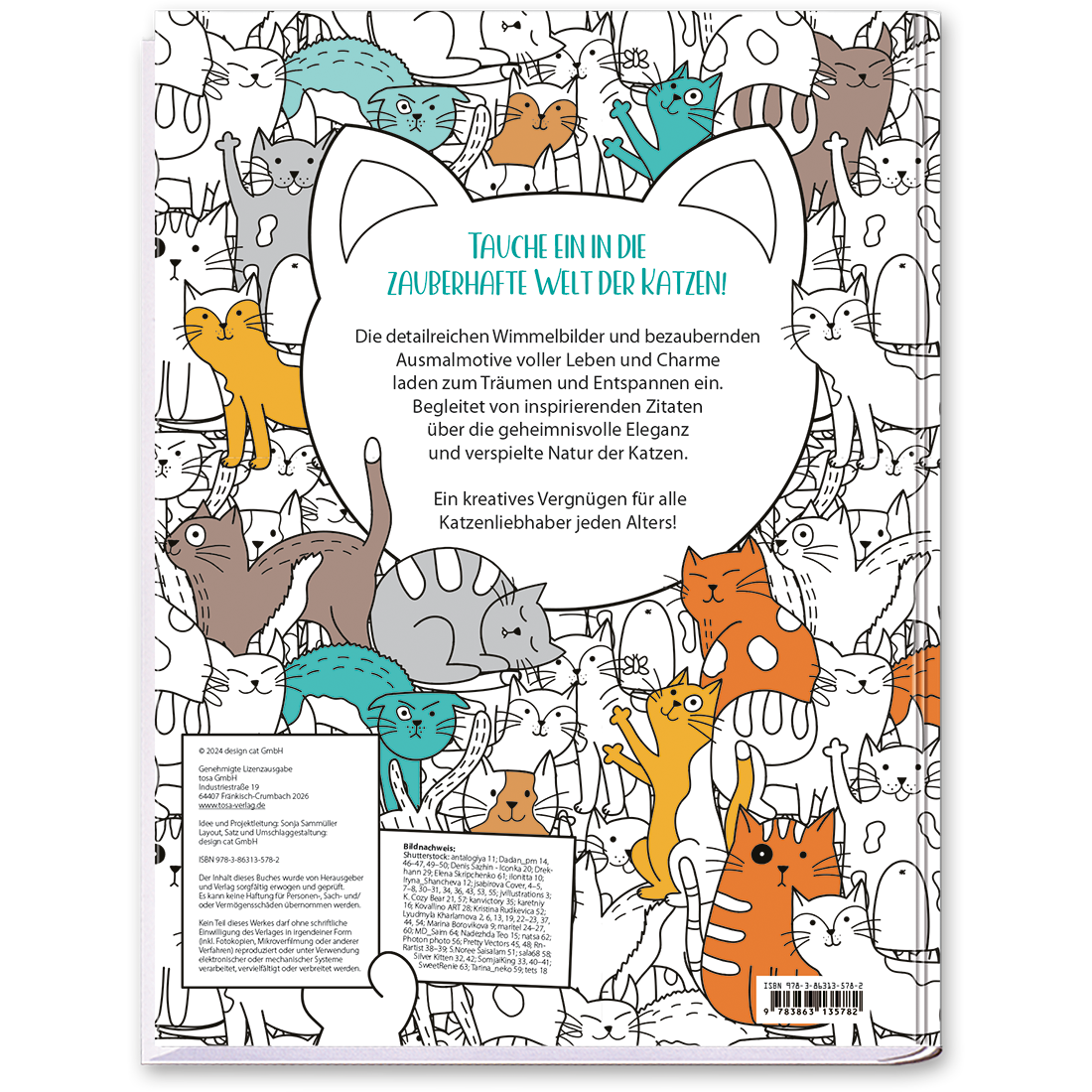 Katzen – Wimmel-Malbuch