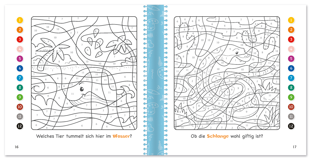 Malen nach Zahlen – von 1 bis 12 (blau)