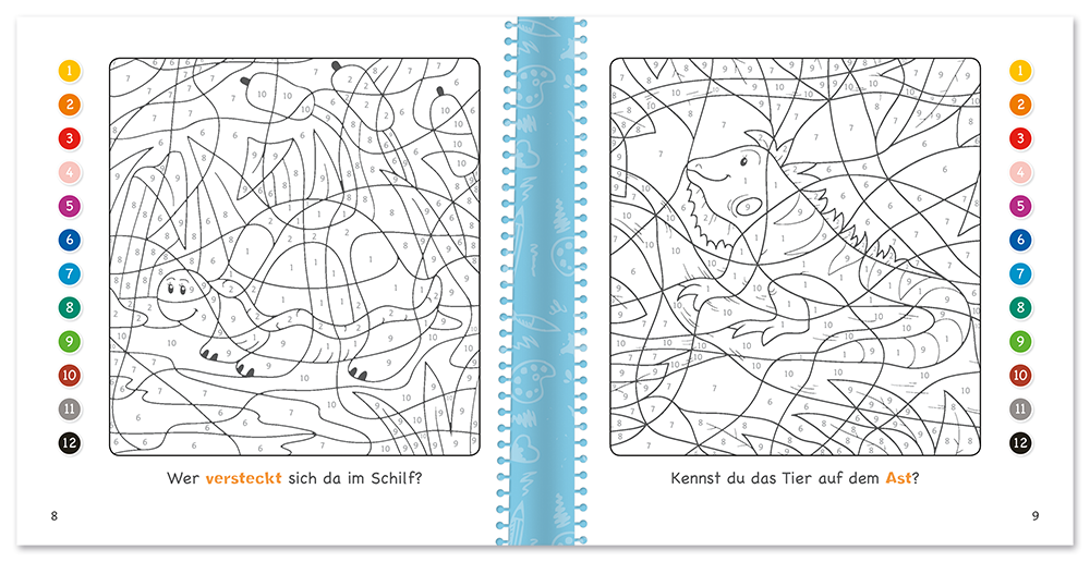 Malen nach Zahlen – von 1 bis 12 (blau)