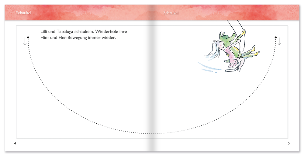 Schwung- und Schreibübungen mit Tabaluga