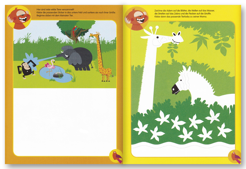 Wilde Tiere – Mal- und Rätselbuch