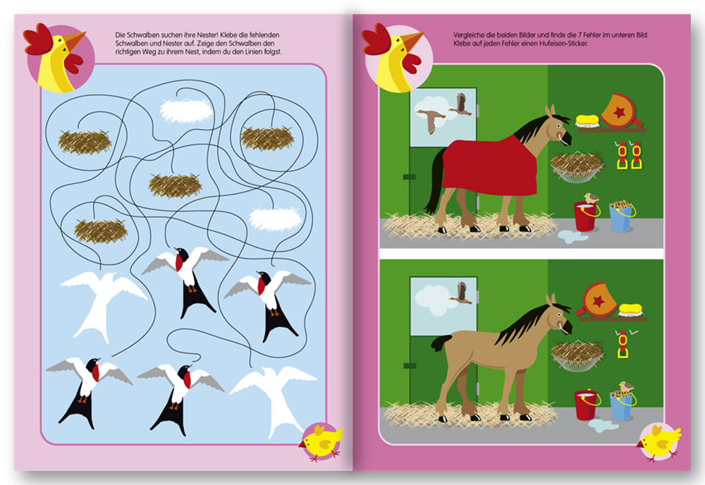 Haustiere – Mal- und Rätselbuch