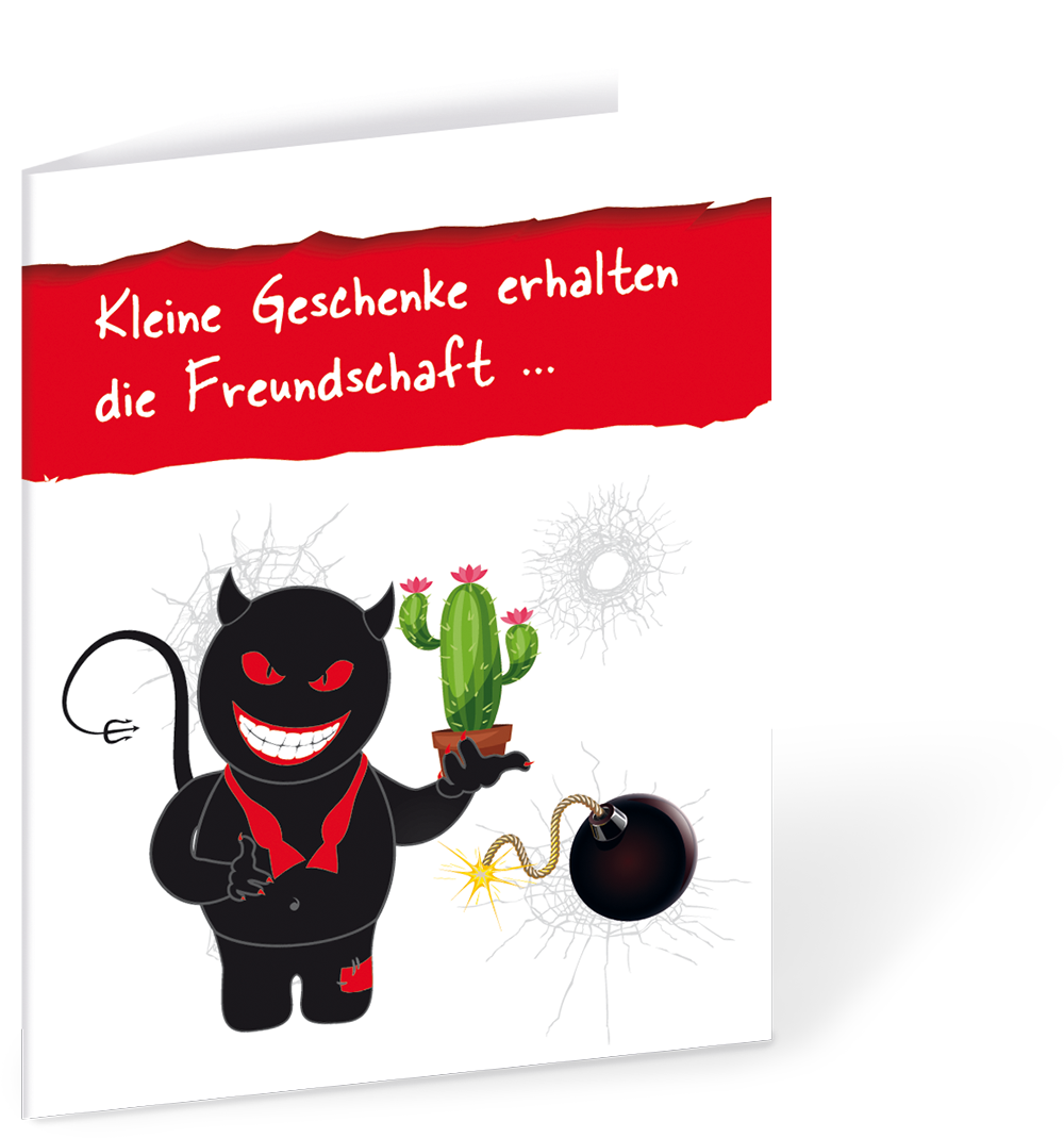 Schwarzer Humor – Mini-Geschenkkarte mit Kuvert „Kaktus“