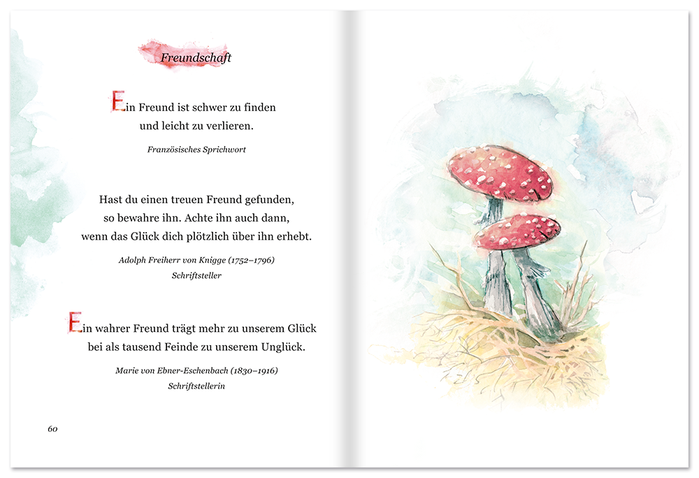 Zitate und Sprichwörter in Großschrift