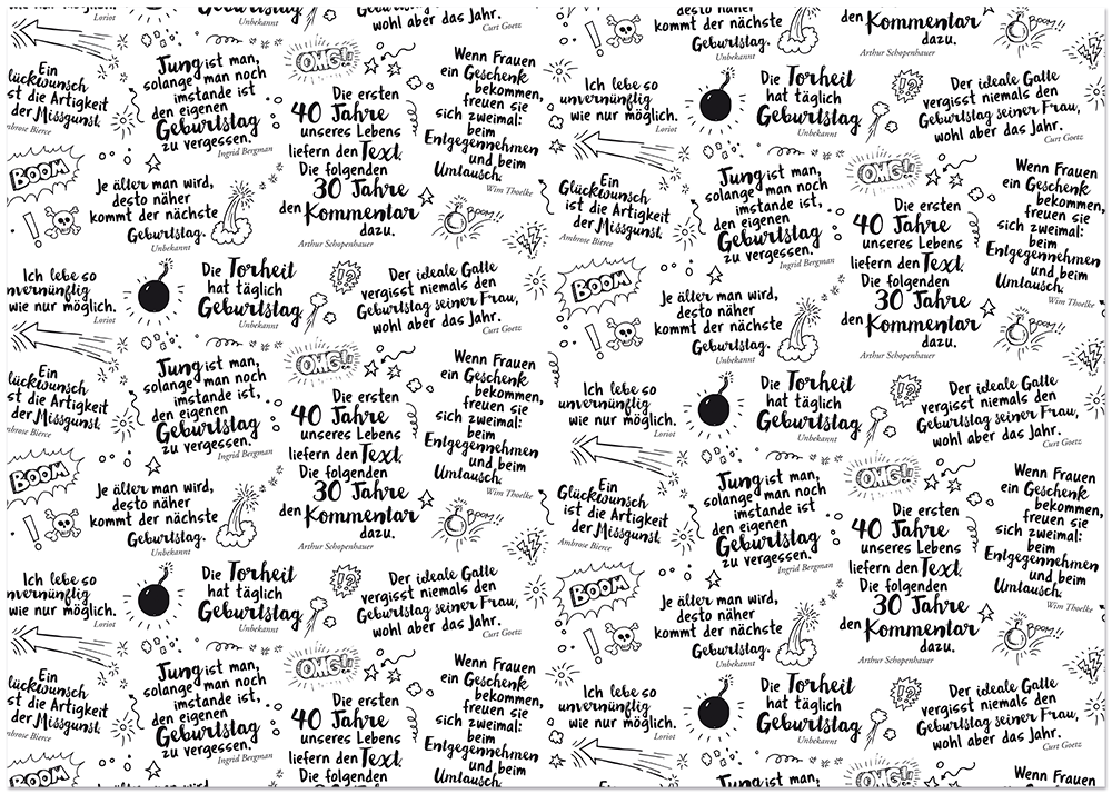 Schwarzer Humor – Geschenkpapier
