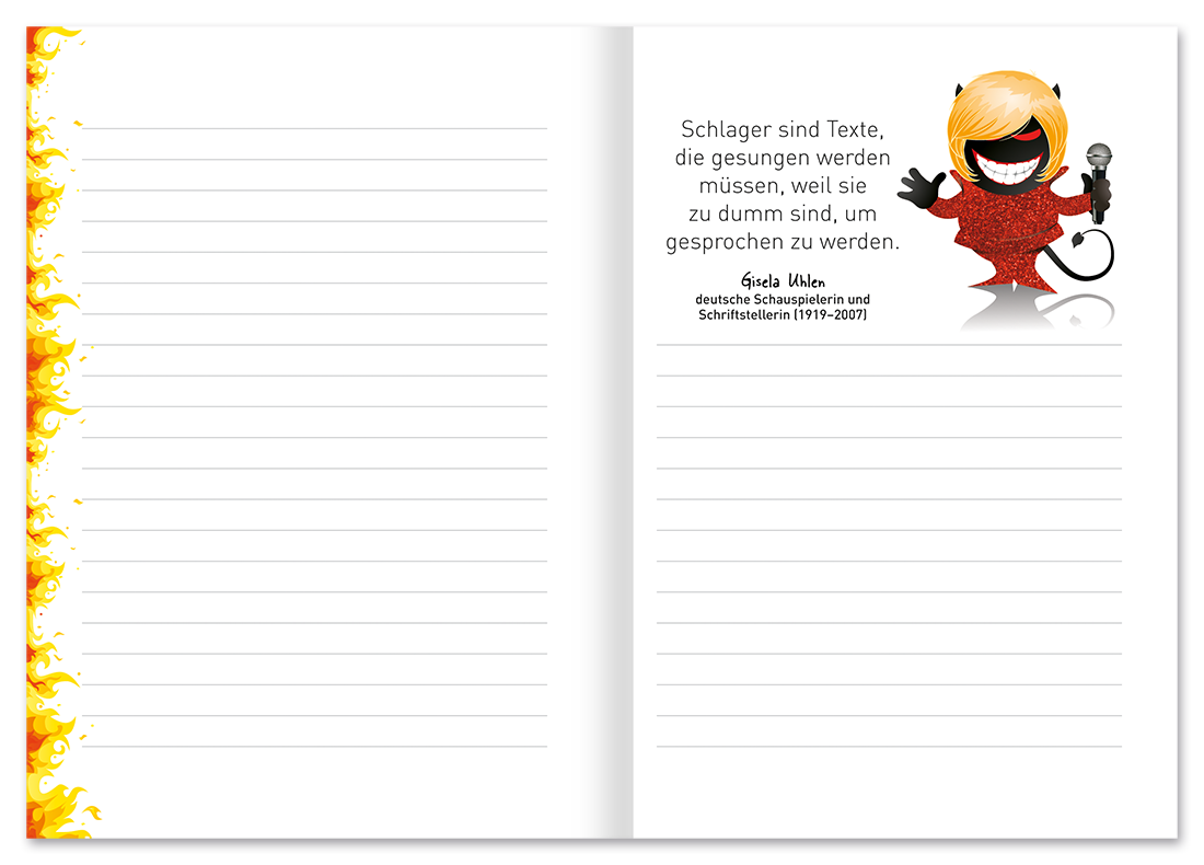 Schwarzer Humor – Notizbuch mit Stickern