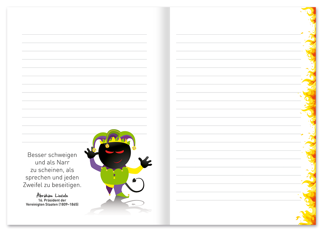 Schwarzer Humor – Notizbuch mit Stickern