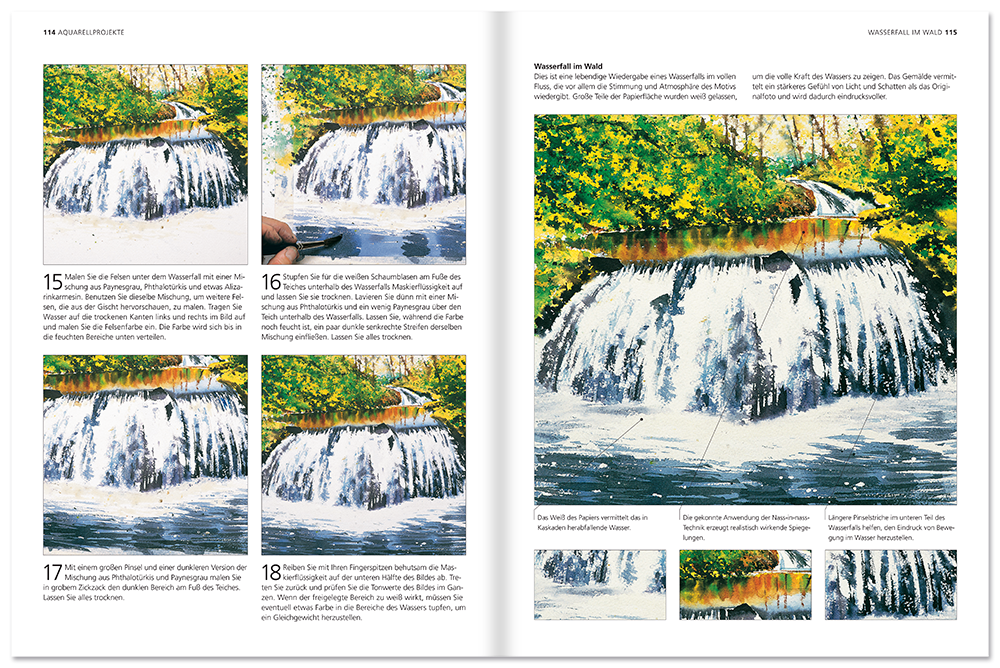 Aquarellmalerei Malbuch Maltechnik und Übungen Leseprobe S114–115 Tosa Onlineshop