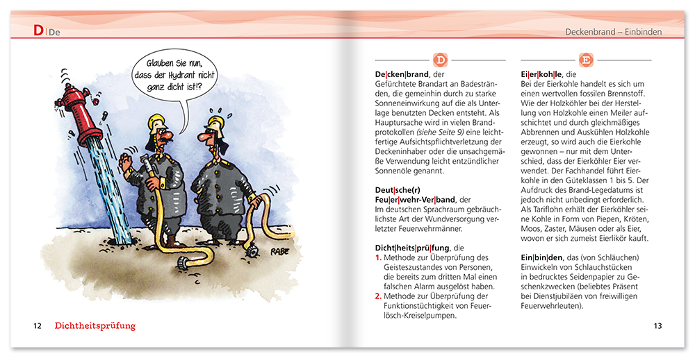 ABC der Feuerwehr Geschenkbuch Lustiges Geschenkbuch Leseprobe S12-13 TOMUS Verlag Onlineshop