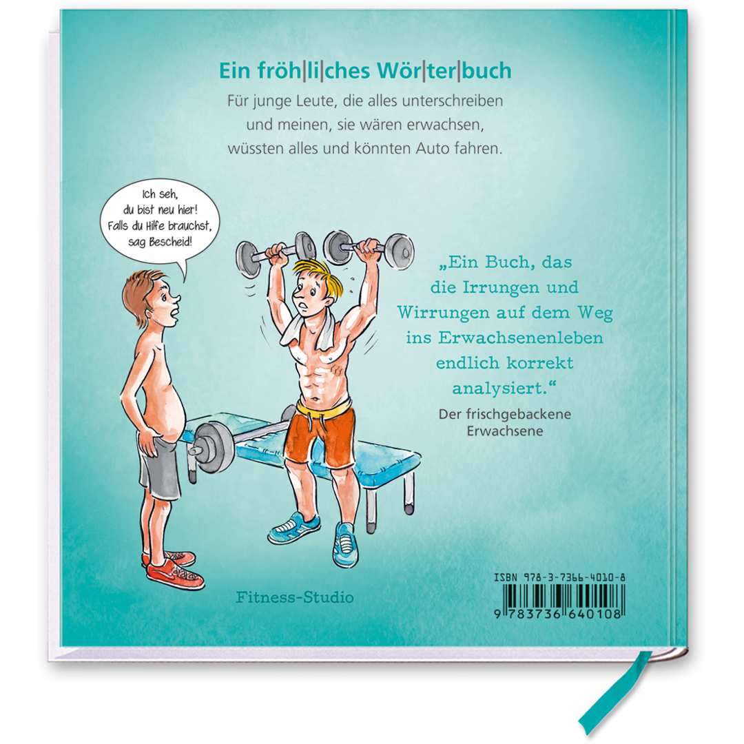ABC der Volljährigkeit Geschenkbuch Lustiges Geschenkbuch Cover Buch Rueckseite TOMUS Verlag Onlineshop