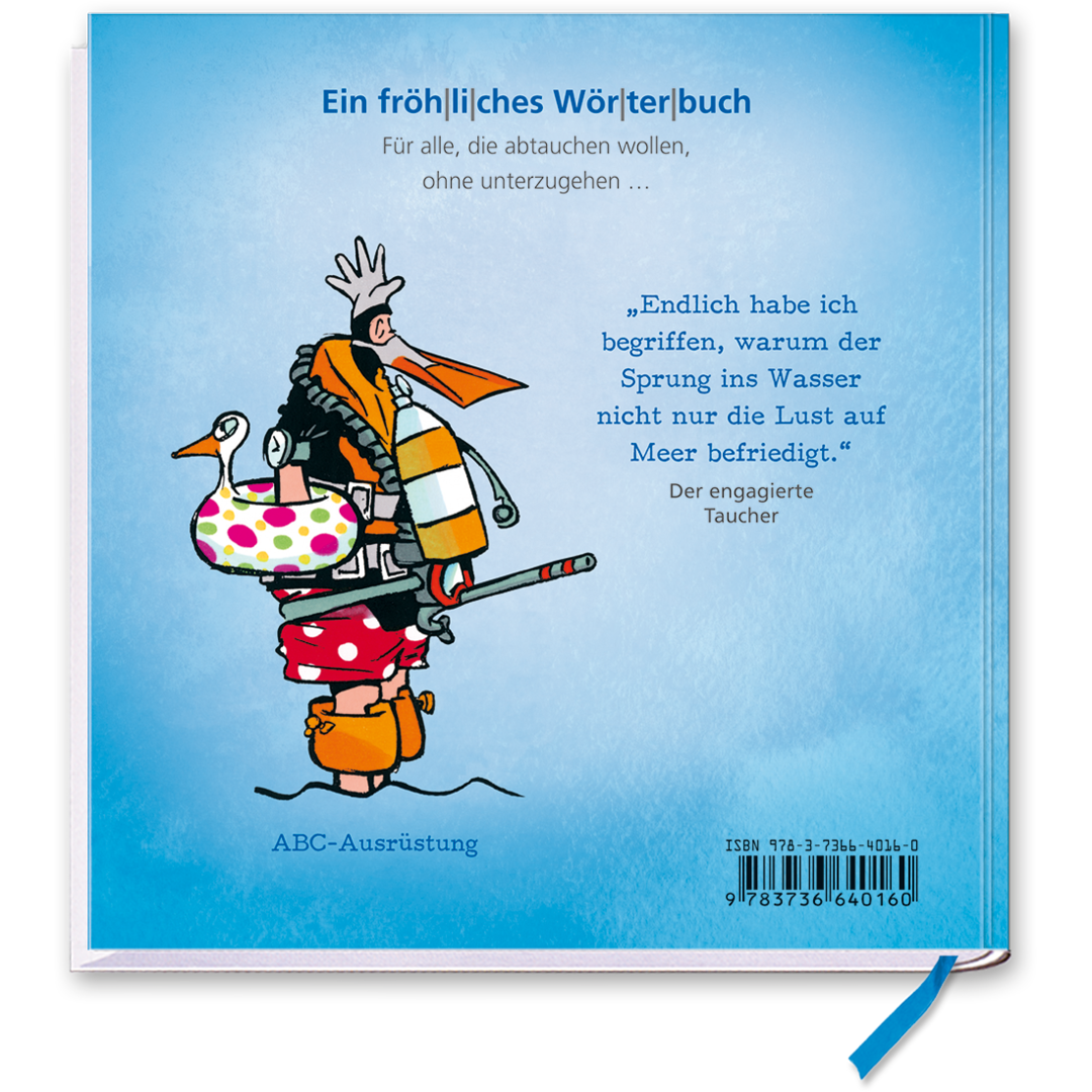 ABC des Tauchens Geschenkbuch Lustiges Geschenkbuch Cover Buch Rueckseite TOMUS Verlag Onlineshop