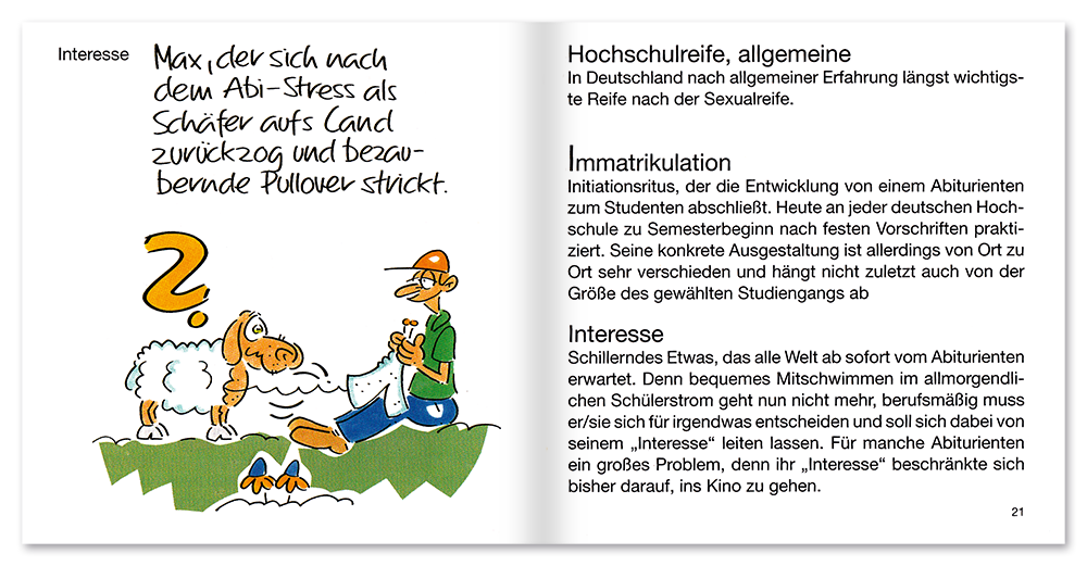 Abitur Geschenkbuch Humor Wörterbuch Leseprobe S20-21 TOMUS Verlag Onlineshop