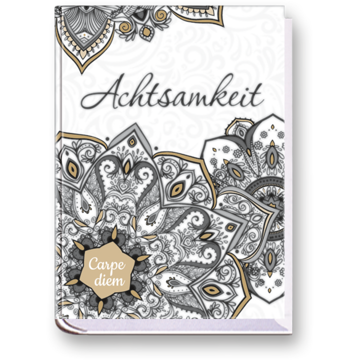 Achtsamkeit Geschenkbuch Handgefertigtes Miniaturbuch Cover Buch Vorderseite EDITION XXS Onlineshop