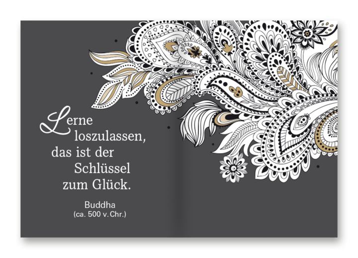 Achtsamkeit Geschenkbuch Handgefertigtes Miniaturbuch Leseprobe S40-41 EDITION XXS Onlineshop