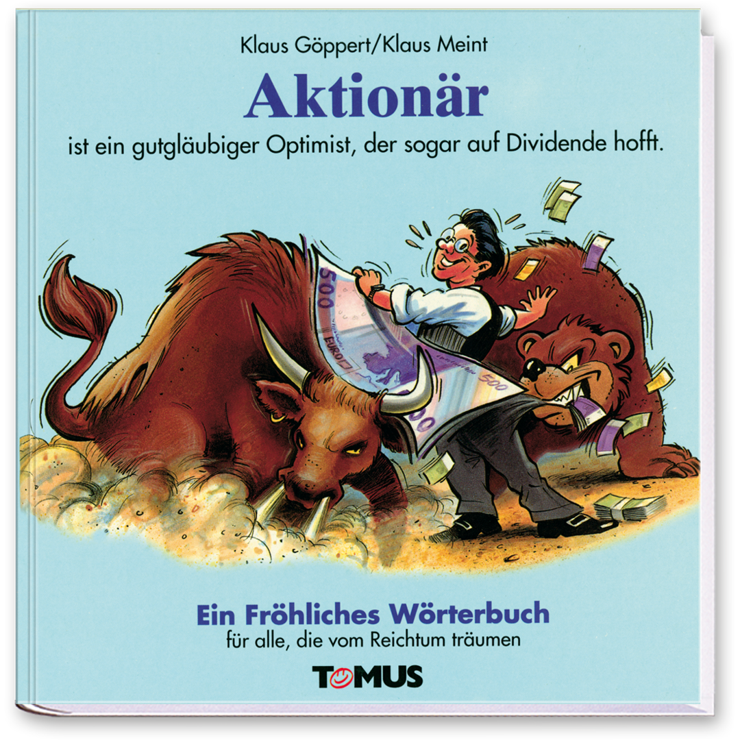 Aktionär Geschenkbuch Humor Wörterbuch Cover Buch Vorderseite TOMUS Verlag Onlineshop