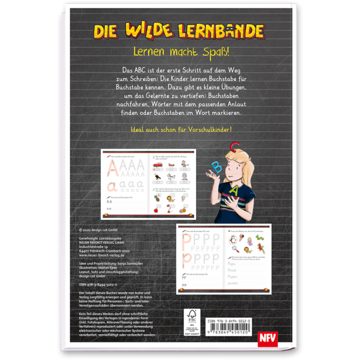 Alphabet und erste Worte Kinderbuch Lernhilfe Buchstaben Cover Buch Rückseite Neuer Favorit Verlag Onlineshop