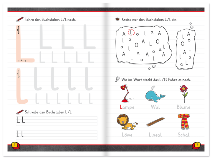 Alphabet und erste Worte Kinderbuch Lernhilfe Buchstaben Leseprobe S2–3 Neuer Favorit Verlag Onlineshop 