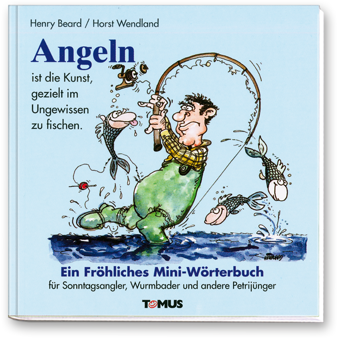 Angeln Geschenkbuch Humor Mini Wörterbuch Cover Buch Vorderseite TOMUS Verlag Onlineshop