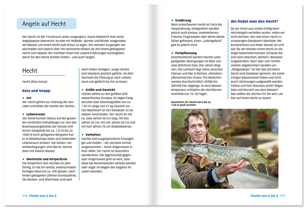 Angeln Handbuch für Einsteiger Sachbuch Angeln lernen Leseprobe S116-117 EDITION XXL Onlineshop