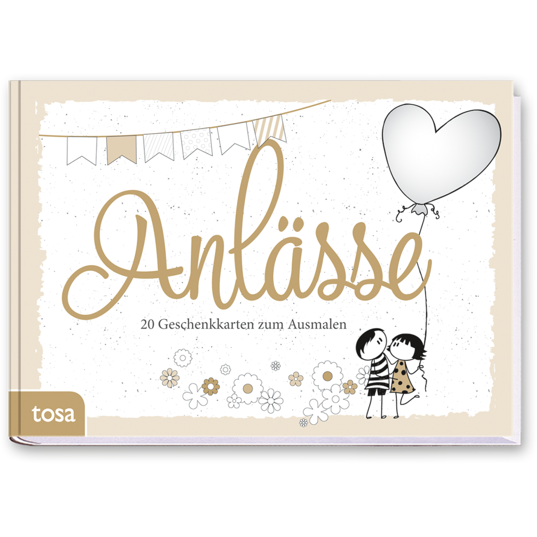 Anlässe Geschenkbuch Geschenkkarten zum Ausmalen Cover Buch Vorderseite Tosa Onlineshop