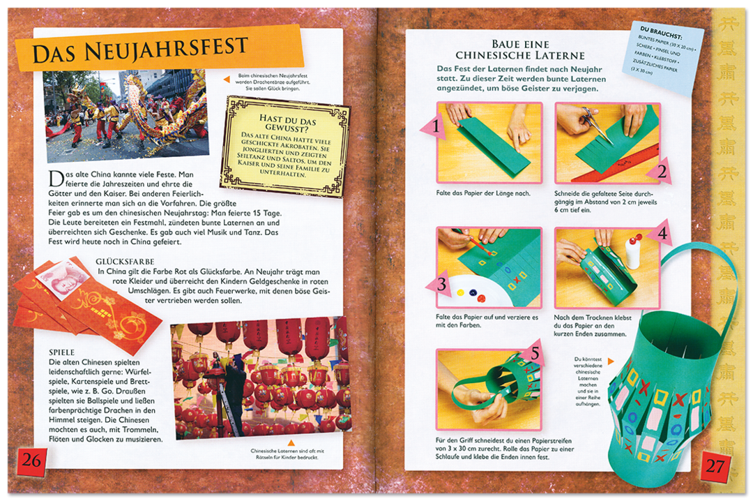Antikes China – Das Mitmachbuch Kinderbuch Geschichte und Kultur erleben Leseprobe S26–27 Tosa Onlineshop