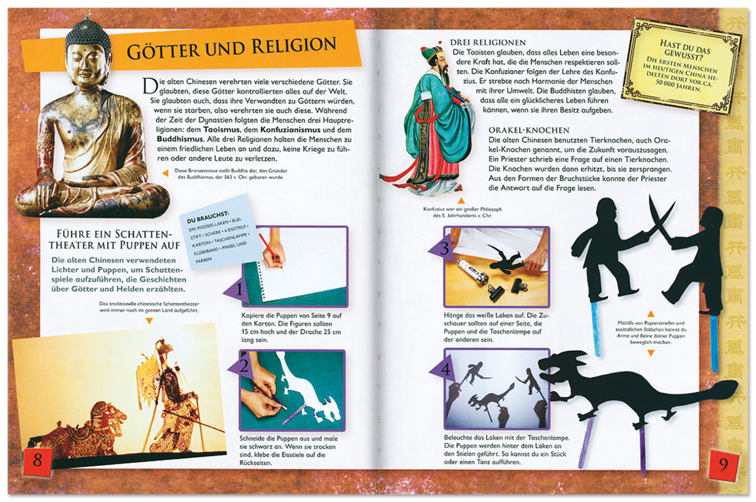 Antikes China – Das Mitmachbuch Kinderbuch Geschichte und Kultur erleben Leseprobe S8–9 Tosa Onlineshop