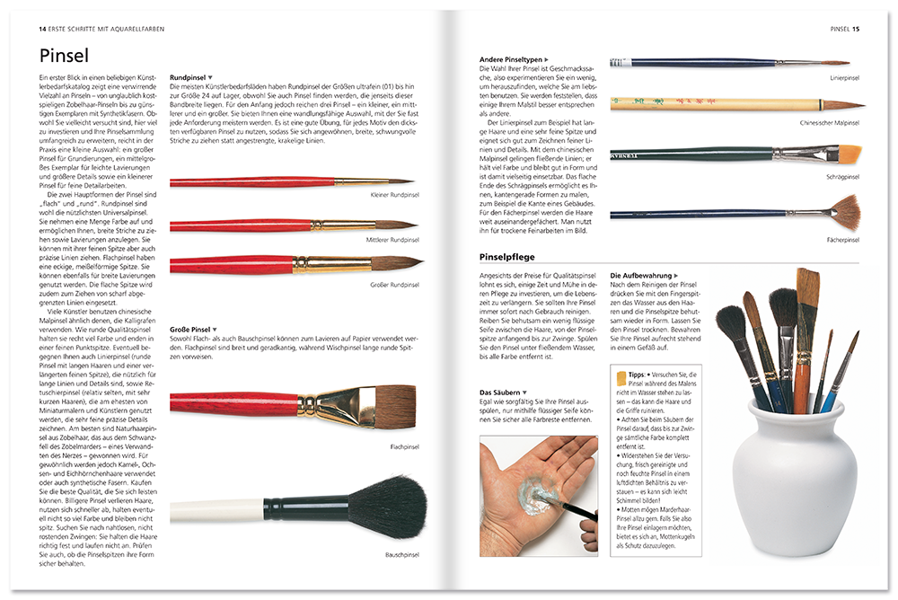 Aquarellmalerei Malbuch Maltechnik und Übungen Leseprobe S14–15 Tosa Onlineshop