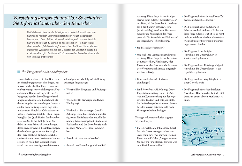 Arbeitsrecht für Arbeitgeber Ratgeber Rechte und Pflichten Arbeitgeber Leseprobe S16-17 EDITION XXL Onlineshop