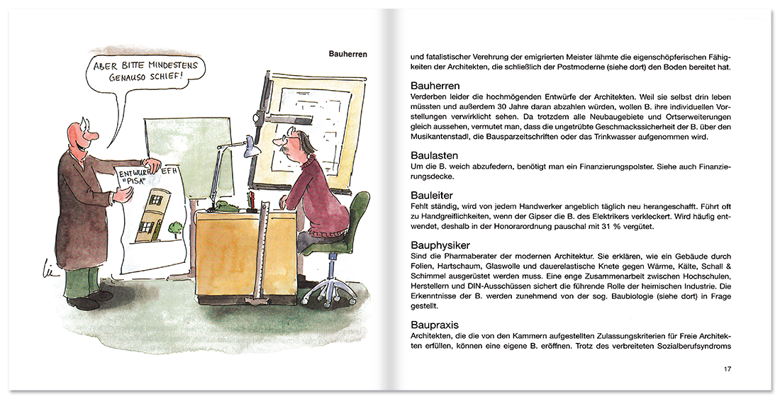 Architektur Geschenkbuch Humor Wörterbuch Leseprobe S16–17 TOMUS Verlag Onlineshop