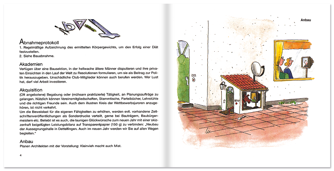 Architektur Geschenkbuch Humor Wörterbuch Leseprobe S4–5 TOMUS Verlag Onlineshop