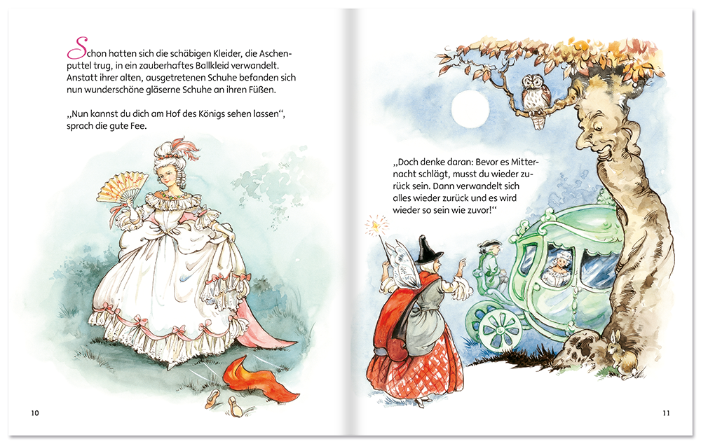 Aschenputtel Kinderbuch Märchen Fantasie Leseprobe S10–11 Neuer Favorit Verlag Onlineshop