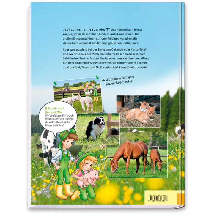 Auf dem Bauernhof gehts rund Kinderbuch Cover Buch Rückseite EDITION XXL Onlineshop