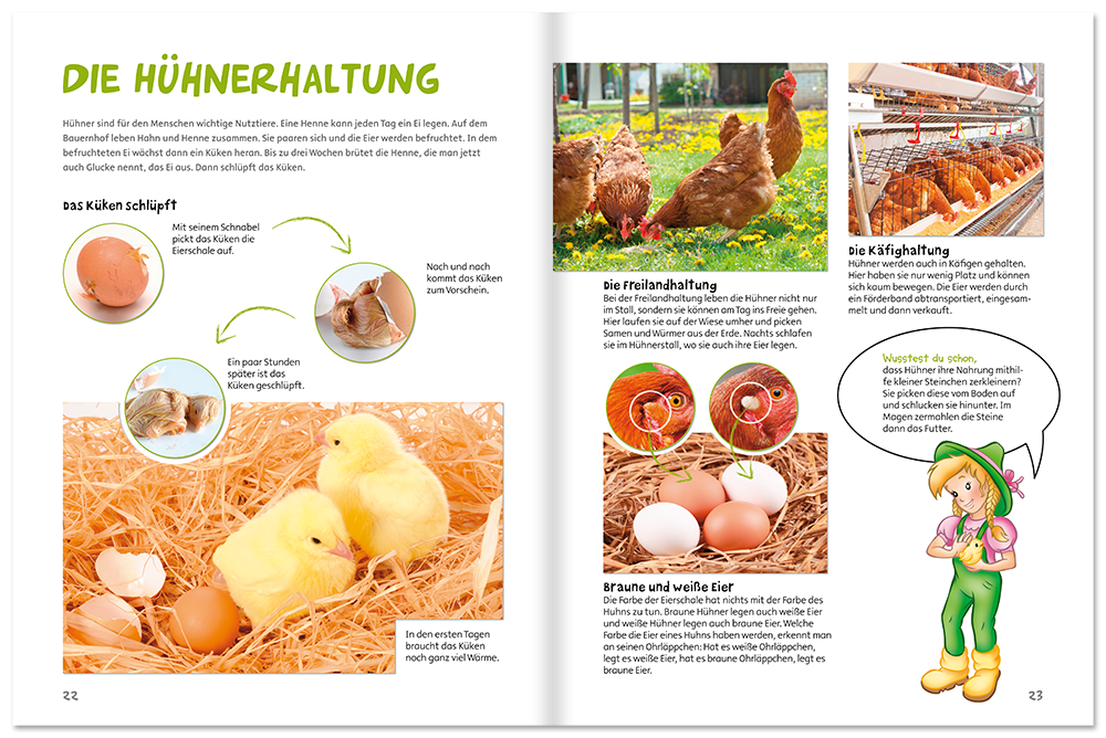 Auf dem Bauernhof gehts rund Kinderbuch Leseprobe S22-23 EDITION XXL Onlineshop