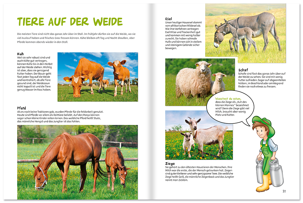 Auf dem Bauernhof gehts rund Kinderbuch Leseprobe S30-31 EDITION XXL Onlineshop