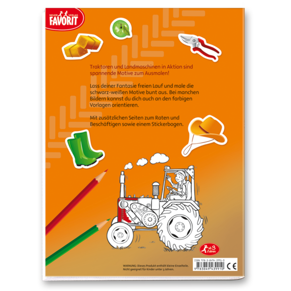 Auf dem Bauernhof Kinderbuch Traktoren Sticker Cover Buch Rückseite Neuer Favorit Verlag Onlineshop