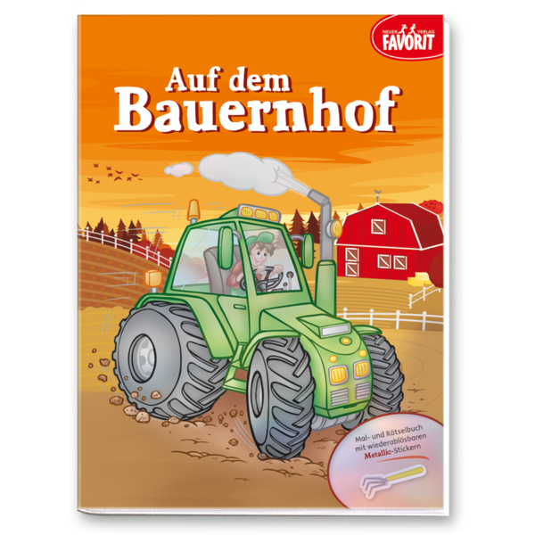 Auf dem Bauernhof Kinderbuch Traktoren Sticker Cover Buch Vorderseite Neuer Favorit Verlag Onlineshop