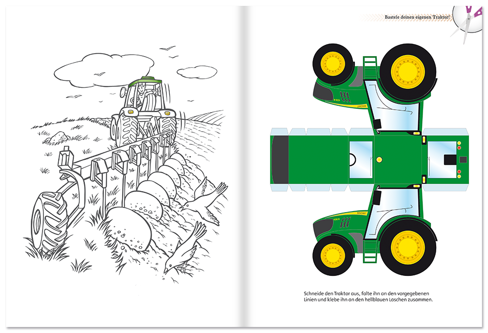 Auf dem Bauernhof Kinderbuch Traktoren Sticker Leseprobe S14–15 Neuer Favorit Verlag Onlineshop