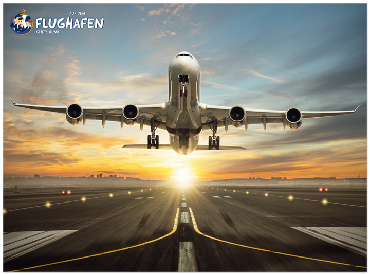 Auf dem Flughafen gehts rund Kinderbuch Flughafen Poster EDITION XXL Onlineshop