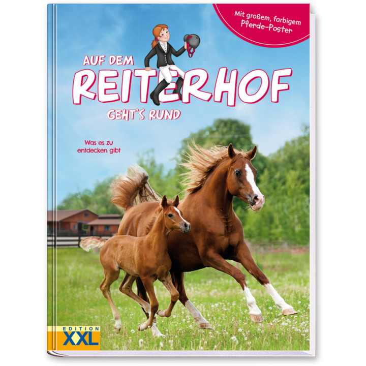Auf dem Reiterhof gehts rund Kinderbuch Cover Buch Vorderseite EDITION XXL Onlineshop
