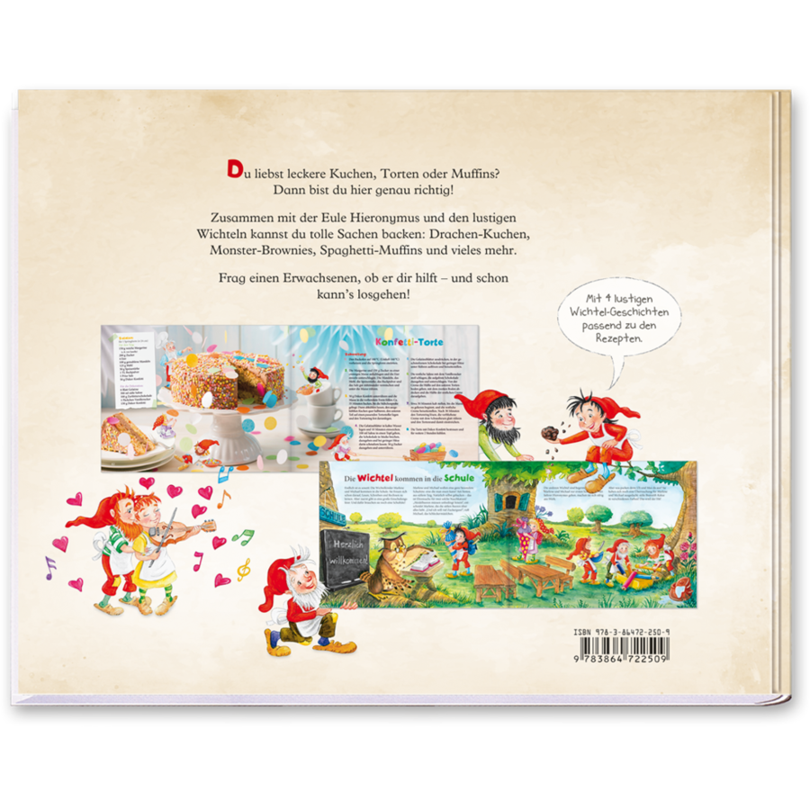 Aus dem Land der Wichtel – Backbuch Rezepte Kinder Cover Buch Rückseite Titania Verlag Onlineshop