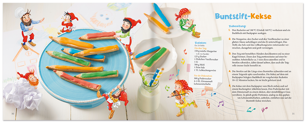 Aus dem Land der Wichtel – Backbuch Rezepte Kinder Leseprobe S30–31 Titania Verlag Onlineshop