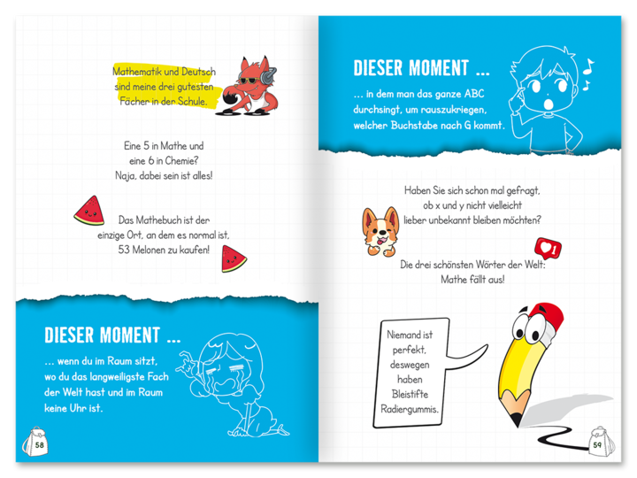 Ausreden für Schüler Kinderbuch Lustige Sprüche Kinder Leseprobe S58–59 Neuer Favorit Verlag Onlineshop