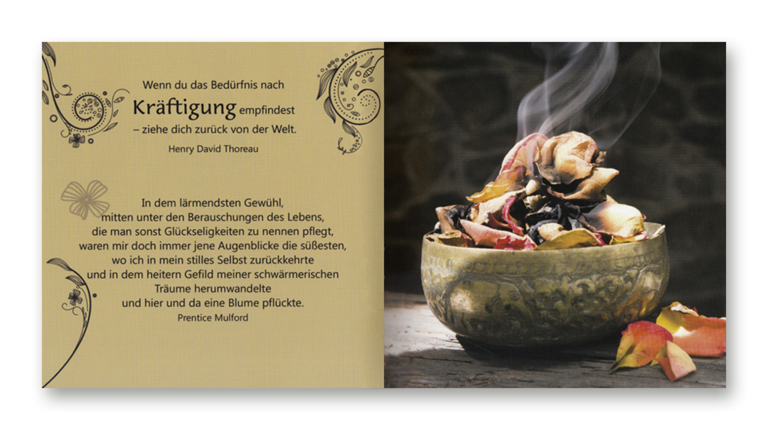 Auszeit – Genieße den Augenblick der Ruhe Geschenkbuch Geschenk Leseprobe S14–15 TOMUS Verlag Onlineshop