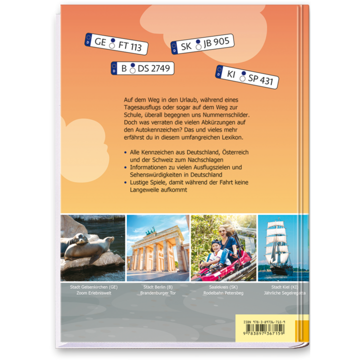 Autokennzeichen Kinderbuch Lexikon für Kinder Cover Rückseite EDITION XXL Onlineshop