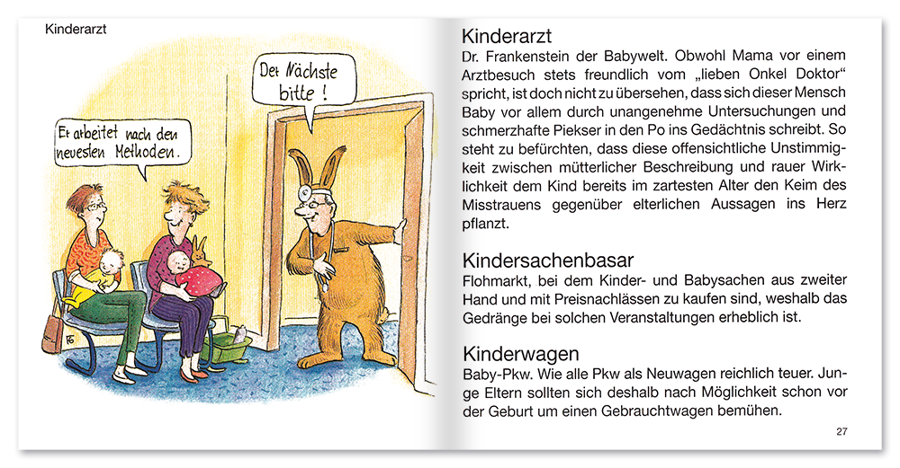 Baby Geschenkbuch Humor Mini Wörterbuch Leseprobe S26-27 TOMUS Verlag Onlineshop