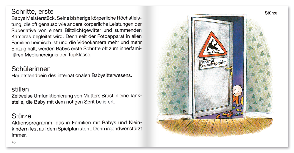 Baby Geschenkbuch Humor Mini Wörterbuch Leseprobe S40–41 TOMUS Verlag Onlineshop