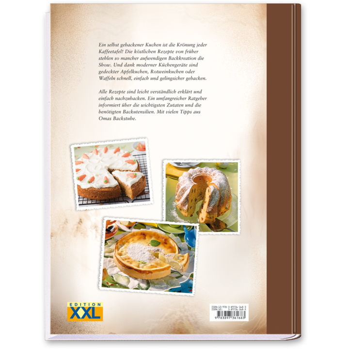 Backen ohne Schnickschnack Backbuch schnelle und einfache Rezepte Cover Buch Rückseite EDITION XXL Onlineshop